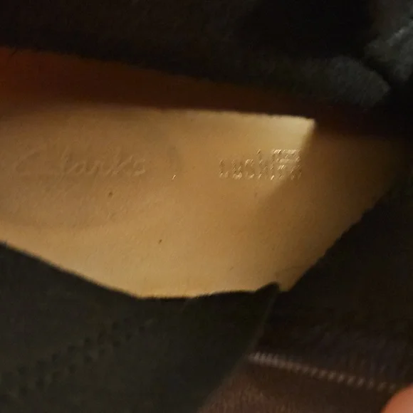 Clarks Trace Pine Black Leather Women's Side Zipper Tie Ankle Boots Sz.10 - Picture 7 of 8